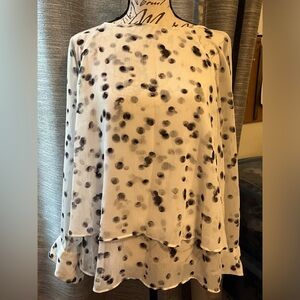 APT 9 Polka Dot Flowy Blouse Sz M